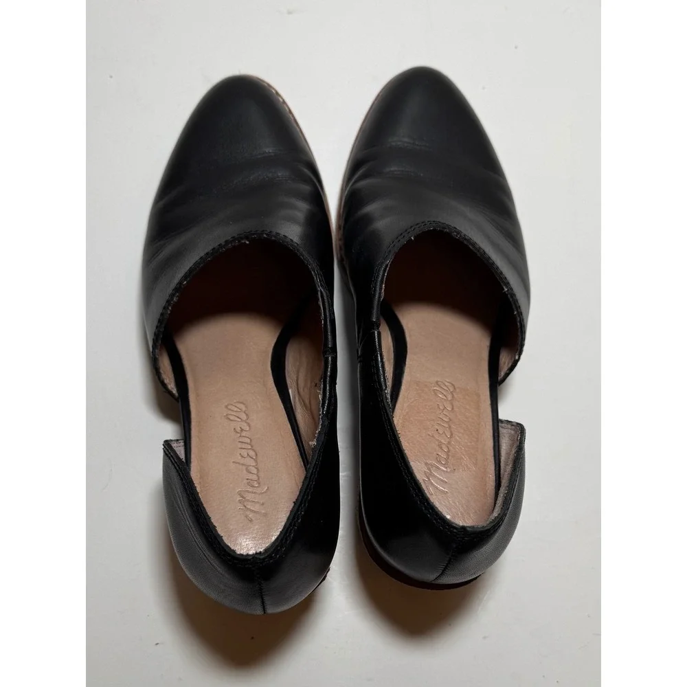 Madewell The Lucie Low Cut Out Bootie Black Leather Casual Slip On Shoes Size 5